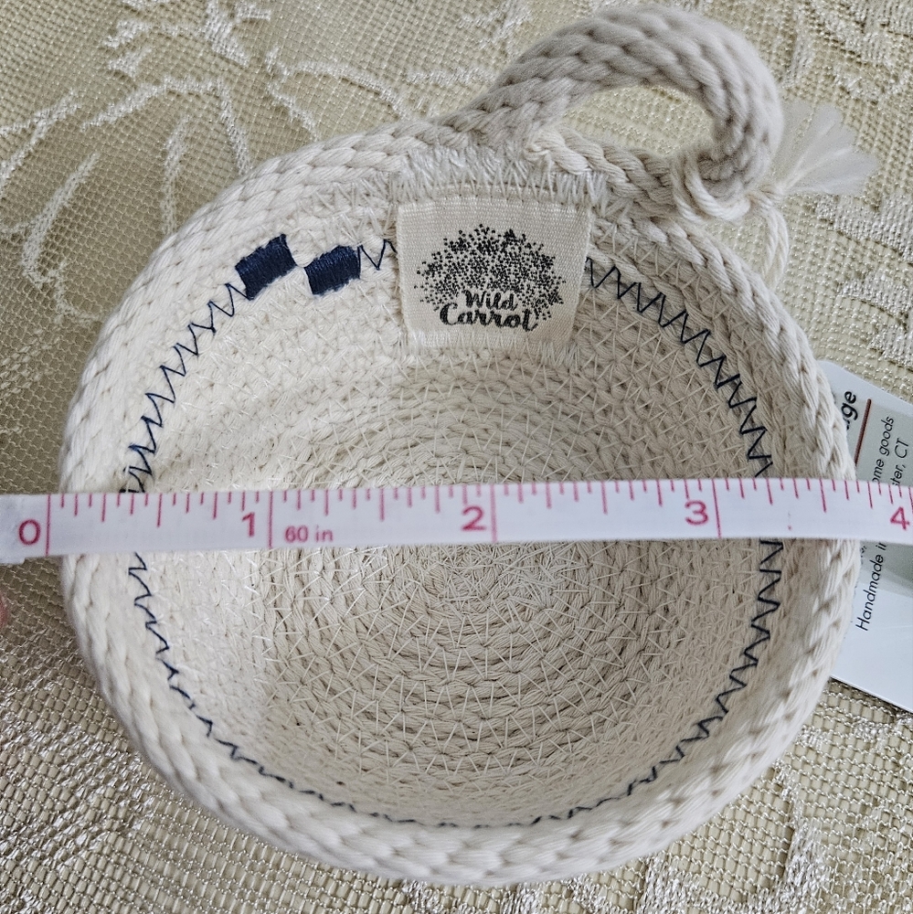 Wild Carrot Rope Cord Weaved Ring Dish Or Trinket Basket - Picture 3 of 5